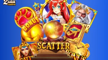 What are scatter symbols, how do they affect bonuses and winlines, and how are they affected by RTP and volatility.